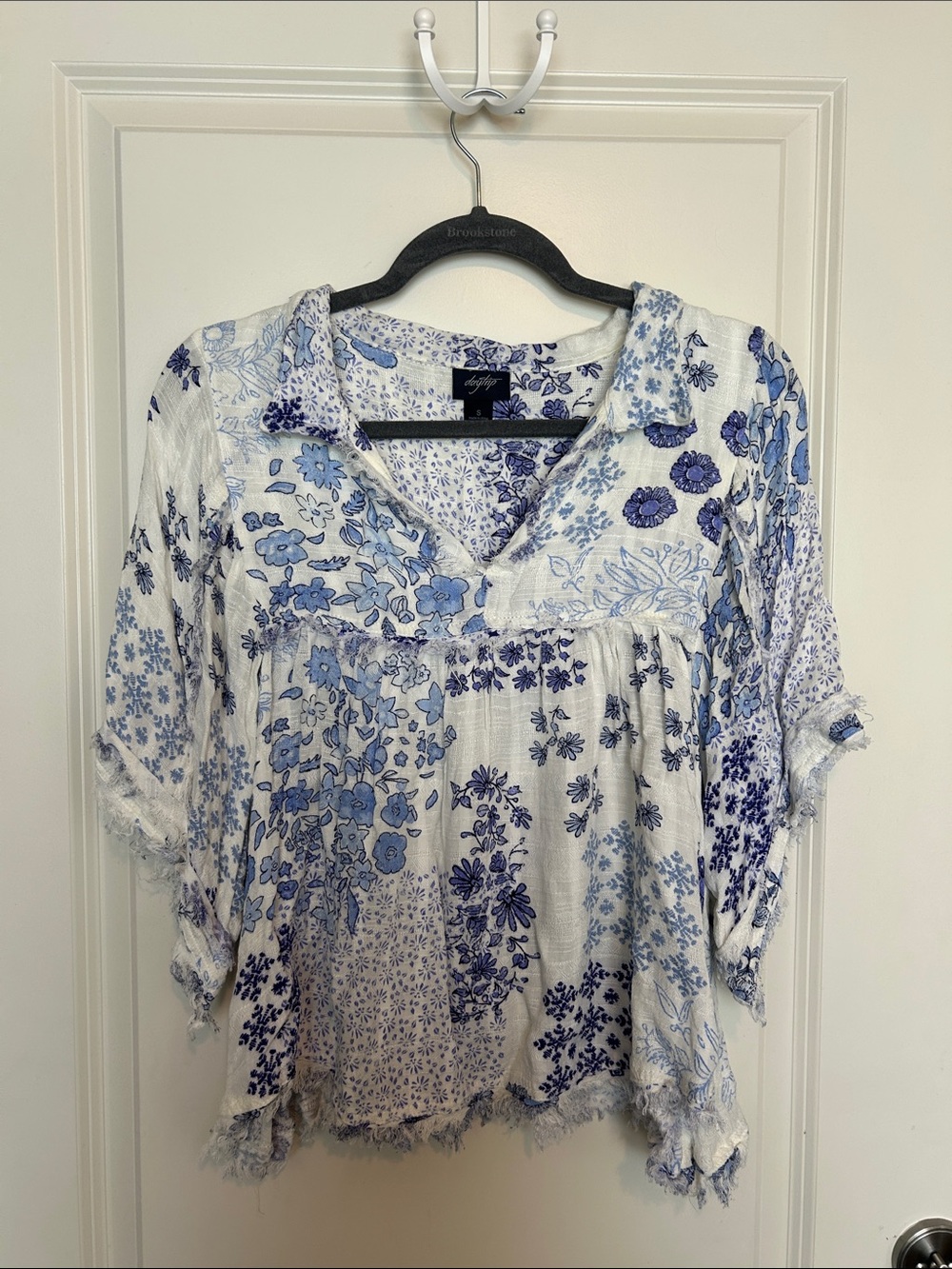 Blue Floral Blouse